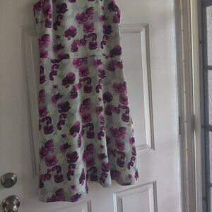 Banana Republic Purple Flower Sleeveless Dress Size 8 Tall